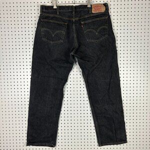 Levi's 501XX Black Denim Jeans 38x32 Cotton Straight Fit Button Fly Riveted Y2K